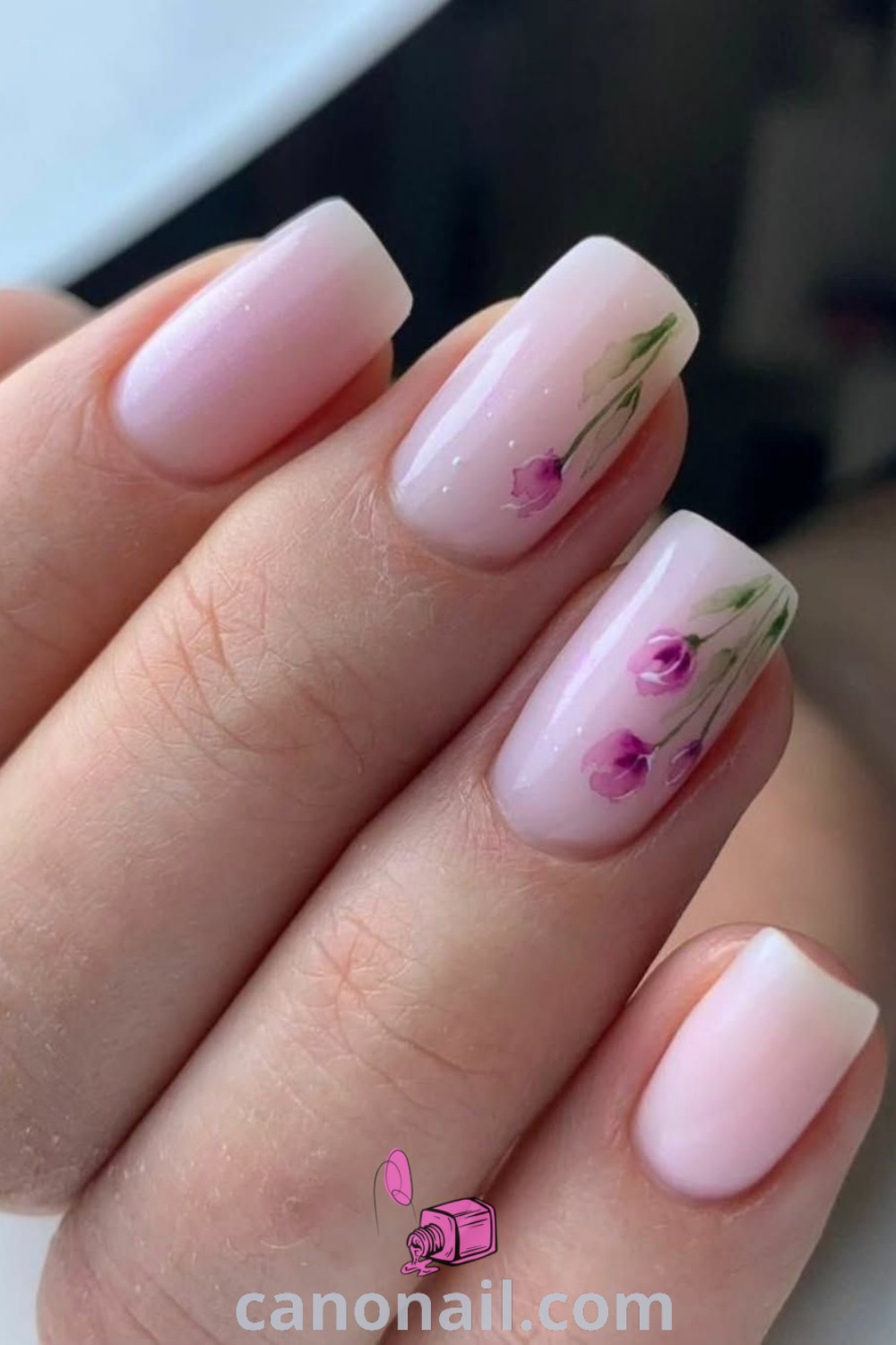 Spring nails in a square shape showcasing elegant designs, floral art, and vibrant colors, perfect for seasonal trends. Discover unique nail ideas and inspirations at canonail.com.