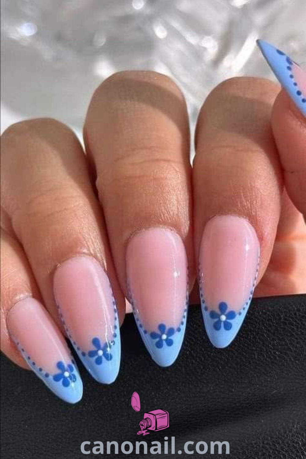 Spring nails on almond-shaped nails featuring cute and simple designs, girly acrylic styles, and vibrant colors ideal for casual wear and vacations. Beautiful and modern nail ideas to inspire your manicure at canonail.com.