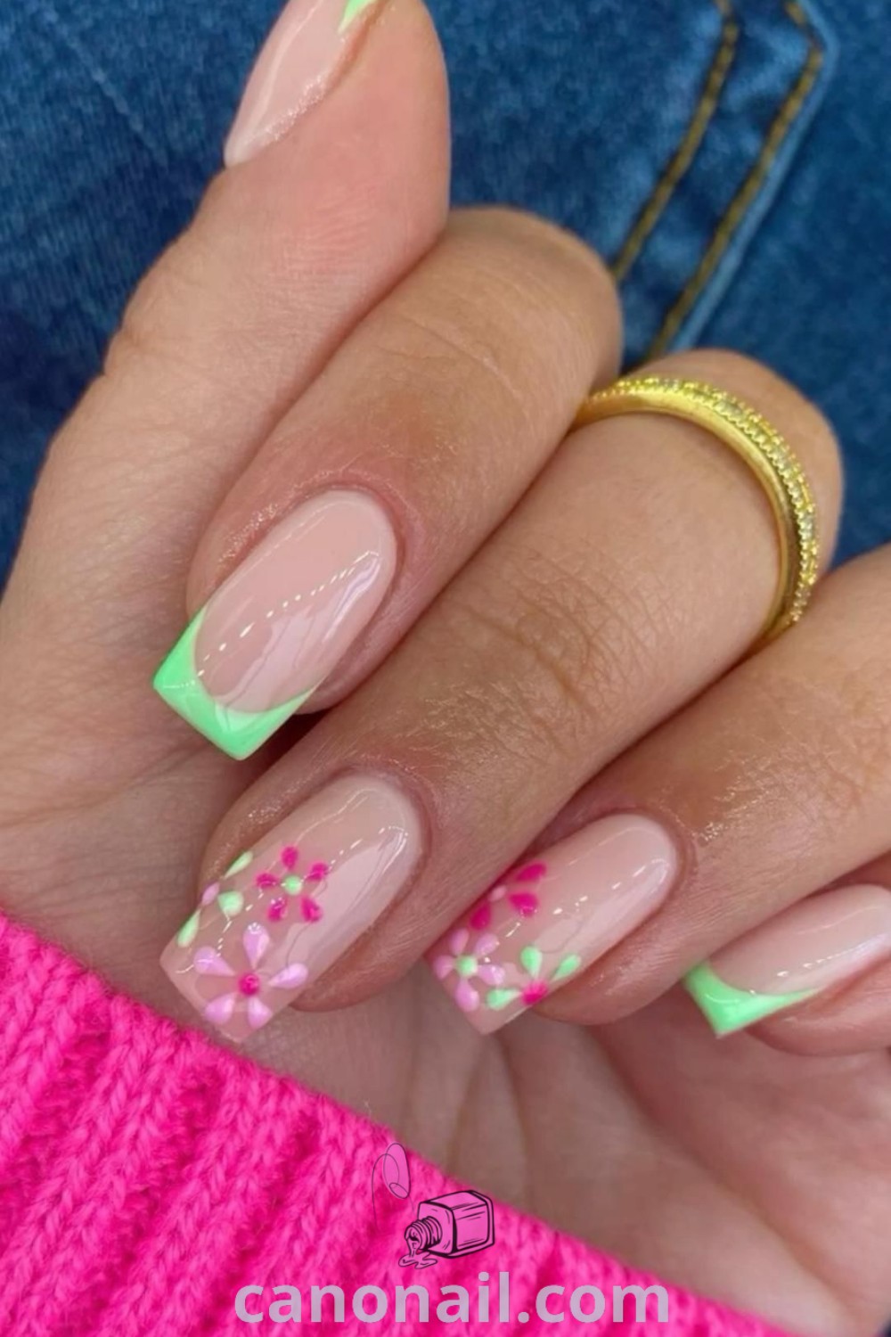 Spring nails featuring colorful acrylic designs on square nails with biab styles and short coffin shapes. Discover beautiful nail ideas and modern nail designs at canonail.com.